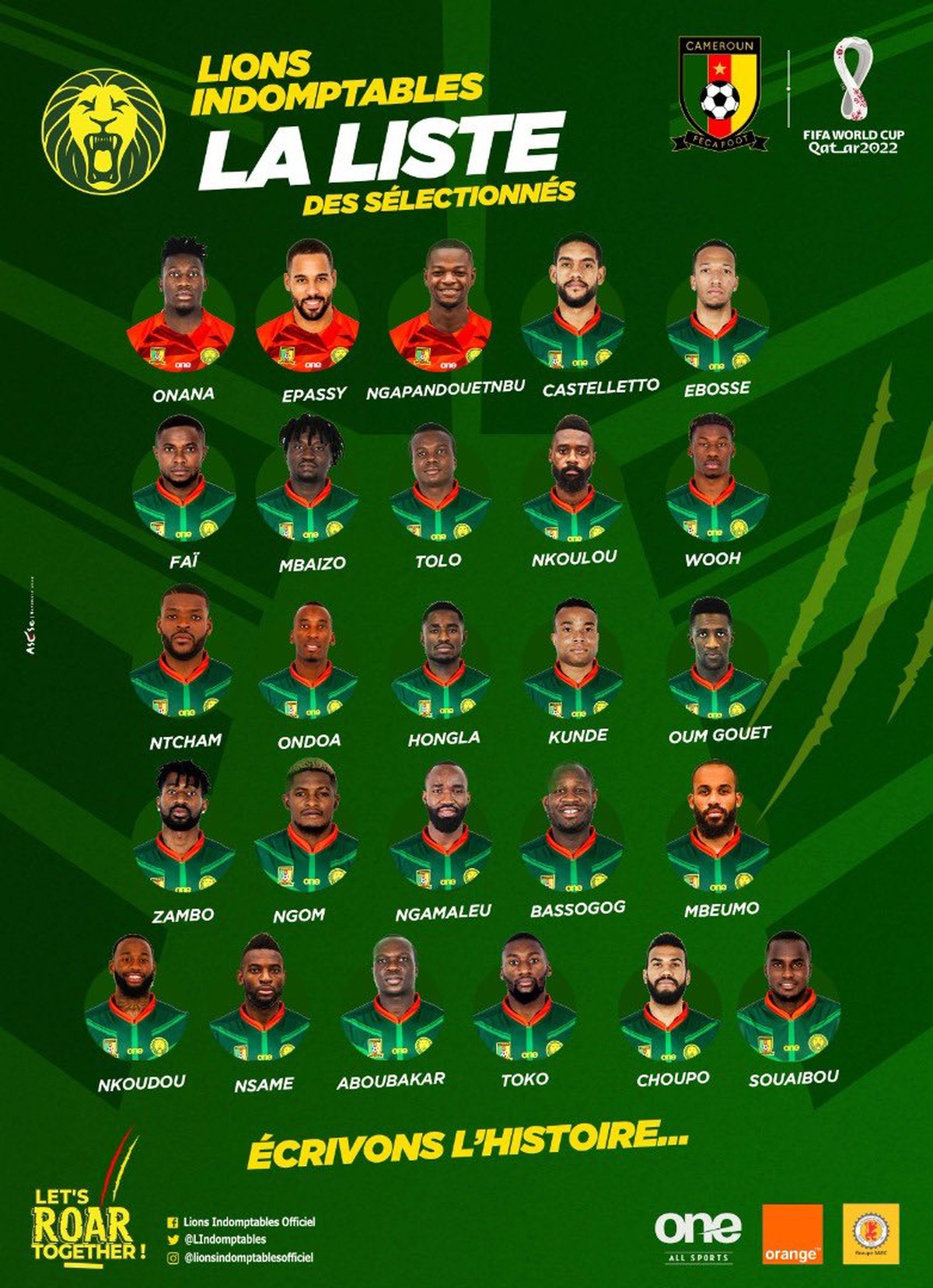 Convocados de Camarões para a Copa do Mundo 2022; veja a lista Copa