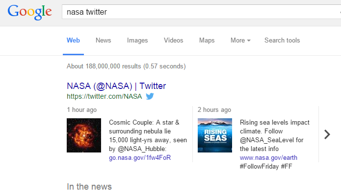 Resultados do Google mostram tuítes relacionados no desktop (Foto: Reprodução/Google)