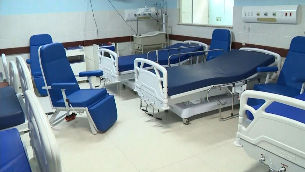 Ala pediátrica de hospital foi esvaziada, no ES  — Foto: Reprodução/ TV Gazeta 