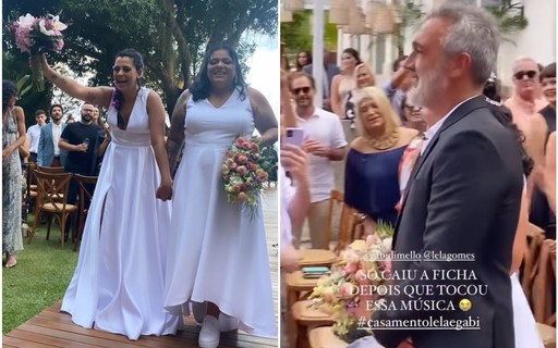 Diretor Papinha reúne famosos no casamento da filha, Lela Gomes, com Gabi Di Mello