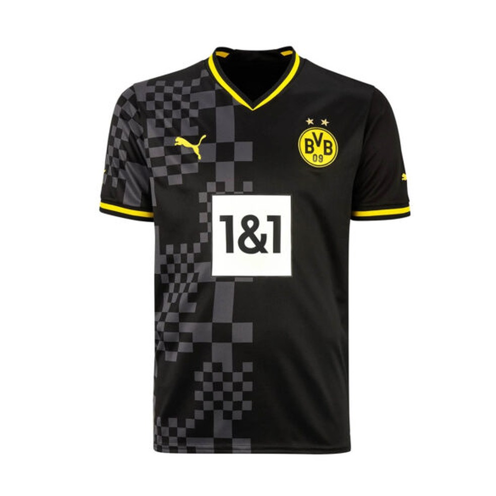 Camisa reserva Borussia Dortmund 2022/23 — Foto: Divulgação/Borussia