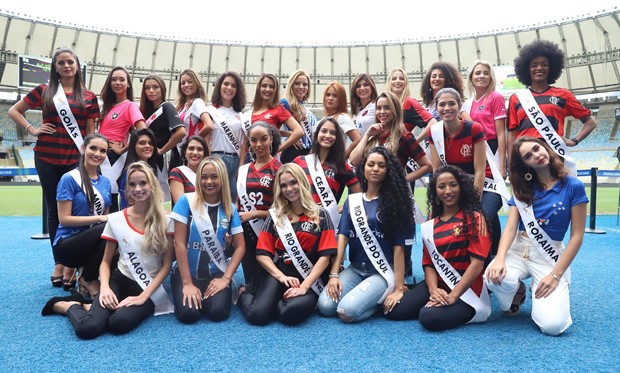 Candidatas do Miss Brasil 2019 visitam o Estádio do Maracanã (Foto: Daniel Pinheiro/AgNews)