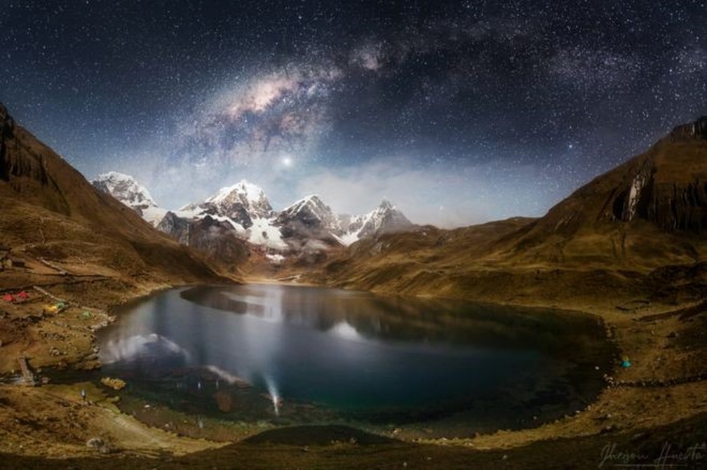 Laguna Carhuacocha, na cordilheira Huayhuash, na região de Huánuco, no Peru. — Foto: Jheison Huerta/BBC