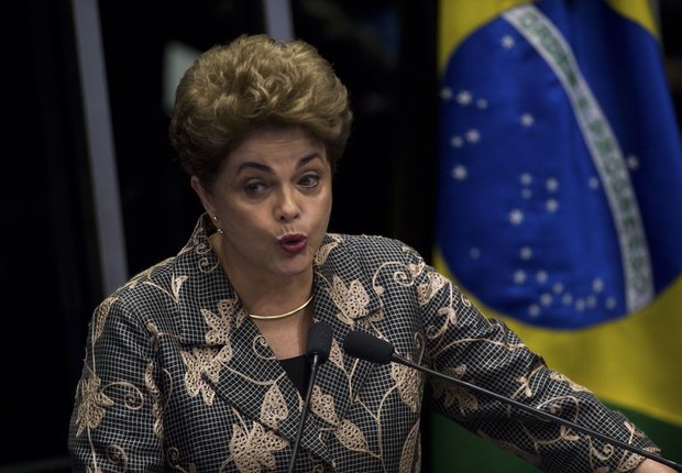 Dilma faz sua defesa no plenário do Senado (Foto: Marcelo Camargo/Agência Brasil)