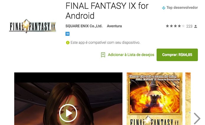 Final Fantasy IX no Android (Foto: Reprodução/Felipe Vinha)