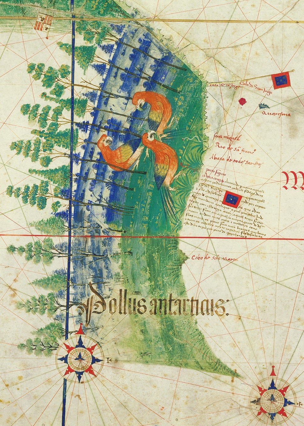 O chamado "Planisfério de Cantino" é uma cópia de um importante mapa oficial que ficava guardado a sete chaves na época do Brasil Colônia. — Foto: Alberto Cantino/Arquivo Pessoal