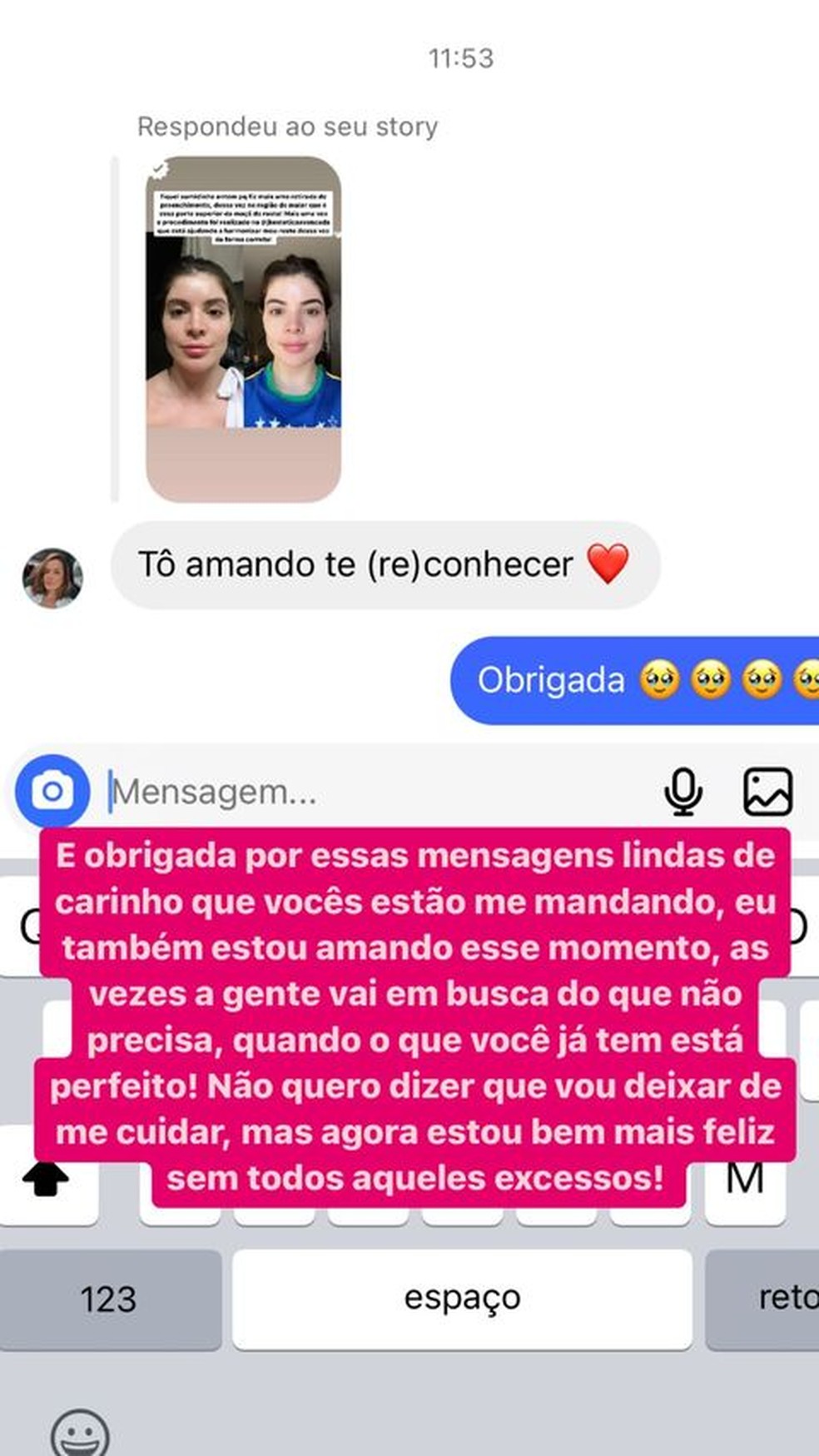 Gkay agradece mensagem de seguidor &mdash; Foto: Reprodu&ccedil;&atilde;o/Instagram