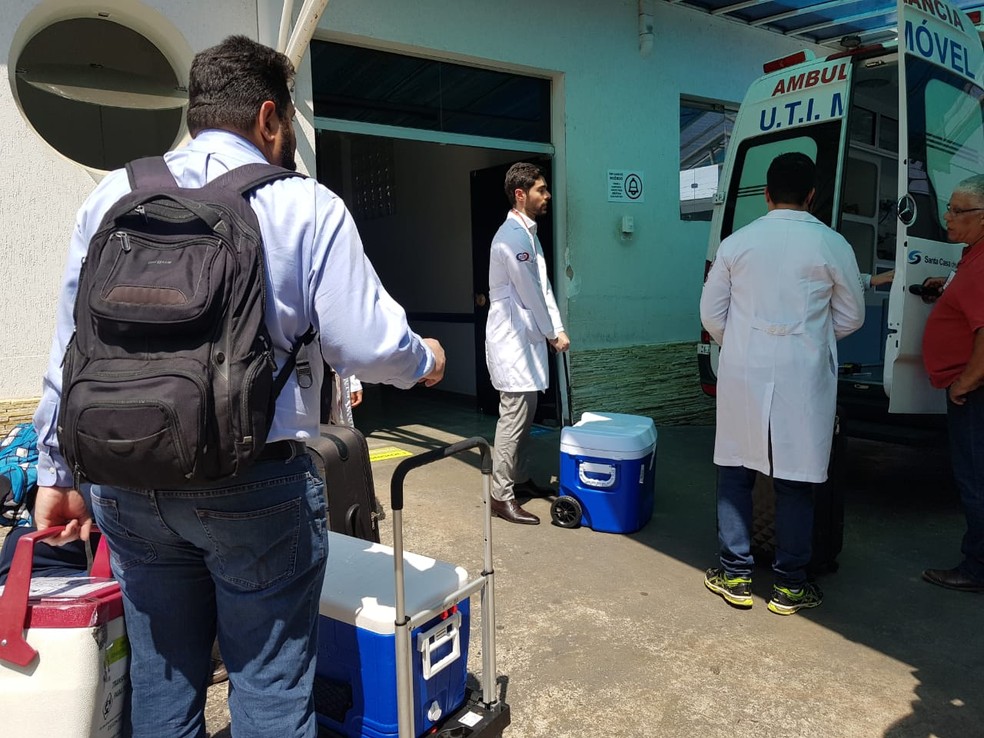Doação de órgãos mobilizou equipes de três hospitais na Santa Casa de Franca — Foto: Stella Reis/EPTV