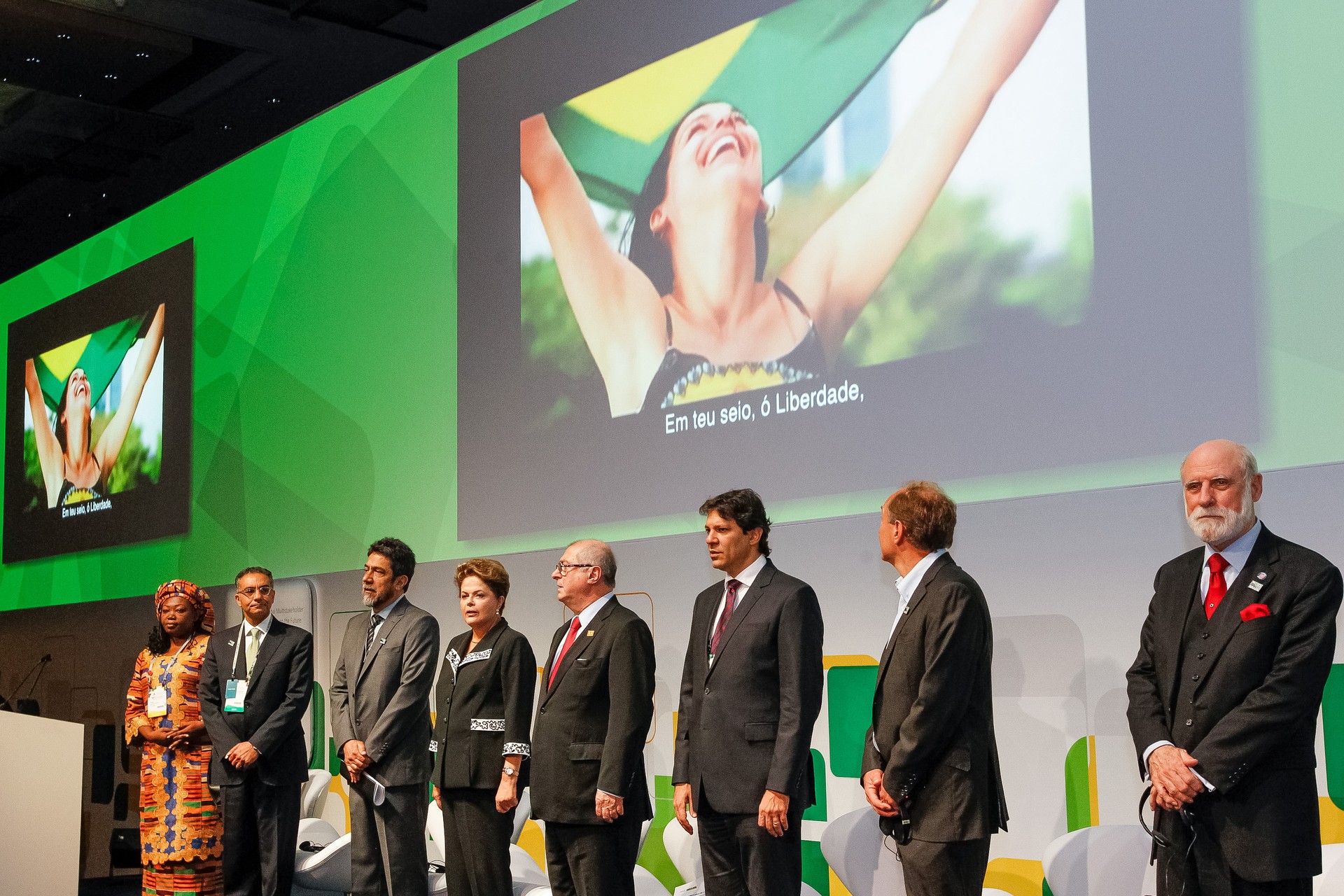 Dilma, na conferência sobre o futuro da governança na internet em São Paulo (Foto: Roberto Stuckert Filho/ PR)