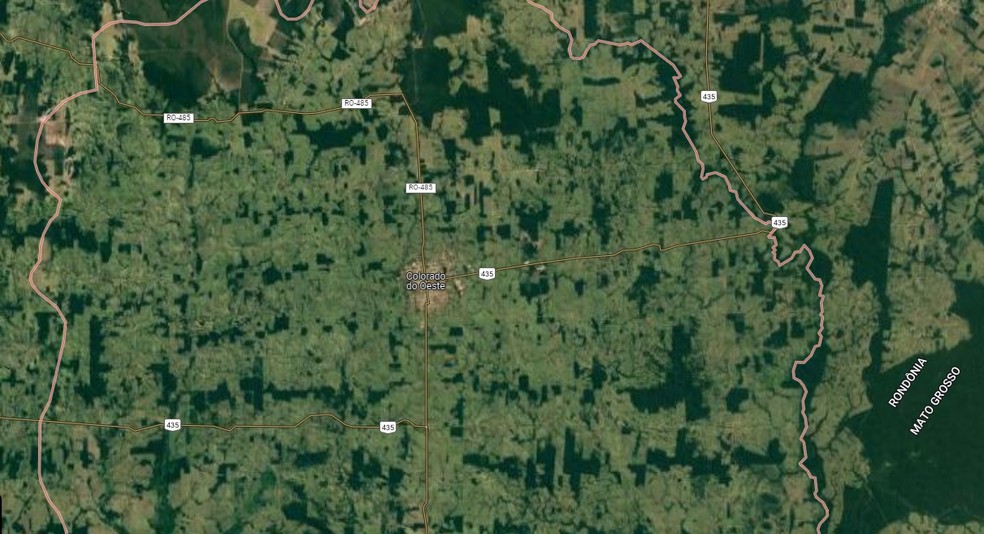 Município de Colorado do Oeste faz divisa com o Mato Grosso — Foto: Google Maps/Reprodução