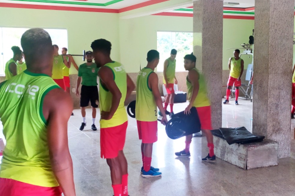 Real Noroeste realiza primeiro trabalho na academia visando o Campeonato Capixaba 2022 — Foto: Marcelo Pereira