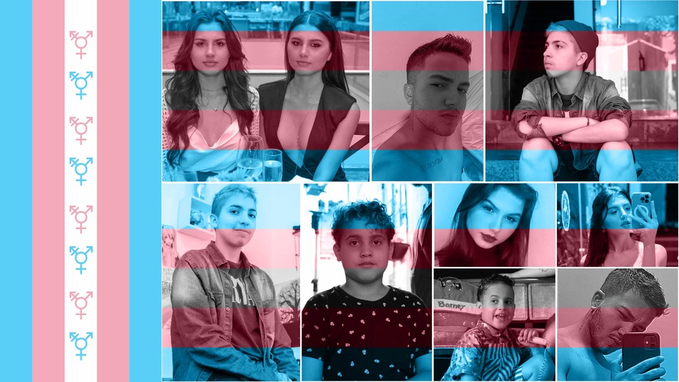 Jovens trans falam sobre transição de gênero — Foto: Reprodução/Divulgação/Juan Silva/g1 Design