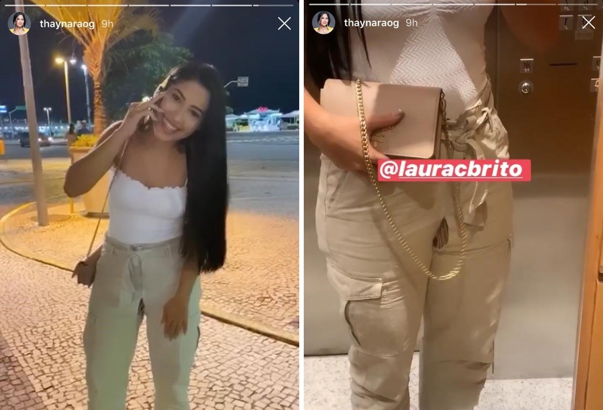 Thaynara OG mostra 'acidente' com as calças da amiga (Foto: Reprodução/Instagram)