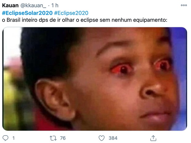 Eclipse Solar rende memes no Twitter (Foto: reprodução/Twitter)