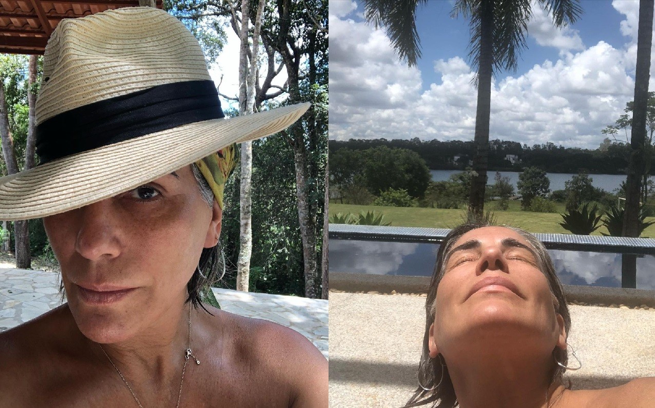 Glória Pires se bronzeia e aconselha: Use chapéu e filtro solar! (Foto: Reprodução Instagram)