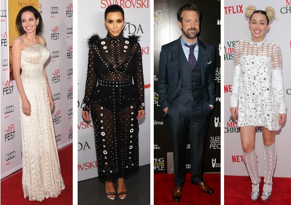 Angelina Jolie, Kim Kardshian, Jason Sudeikis e Miley Cyrus (Foto: Getty Images)