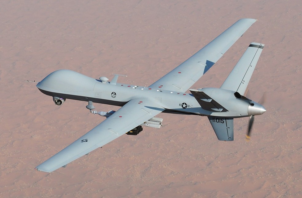Imagem de um drone MQ-9 Reaper — Foto: Creative Commons/Wikipedia