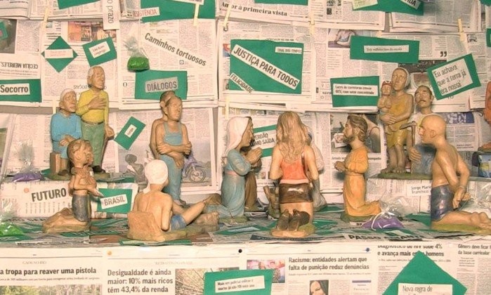 O presépio que foi removido da exposição