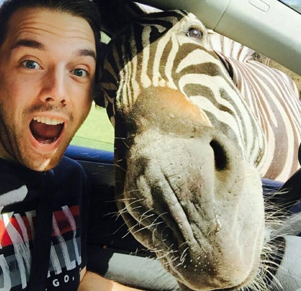 Turista alemão fez sucesso após postar selfie com zebra (Foto: Reprodução/Reddit/LongTimeLurker90)