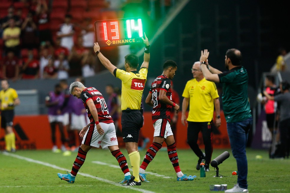Arrascaeta foi um dos que ganhou descanso e só entrou nos minutos finais — Foto: Gilvan de Souza/Flamengo