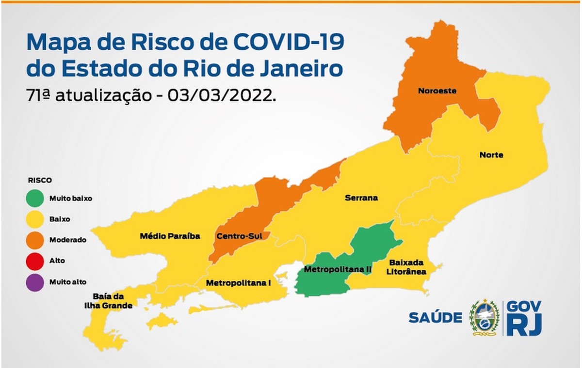 Mapa Da Covid Do Governo Do Rj Segue Indicando Risco Baixo Rio De Janeiro G1