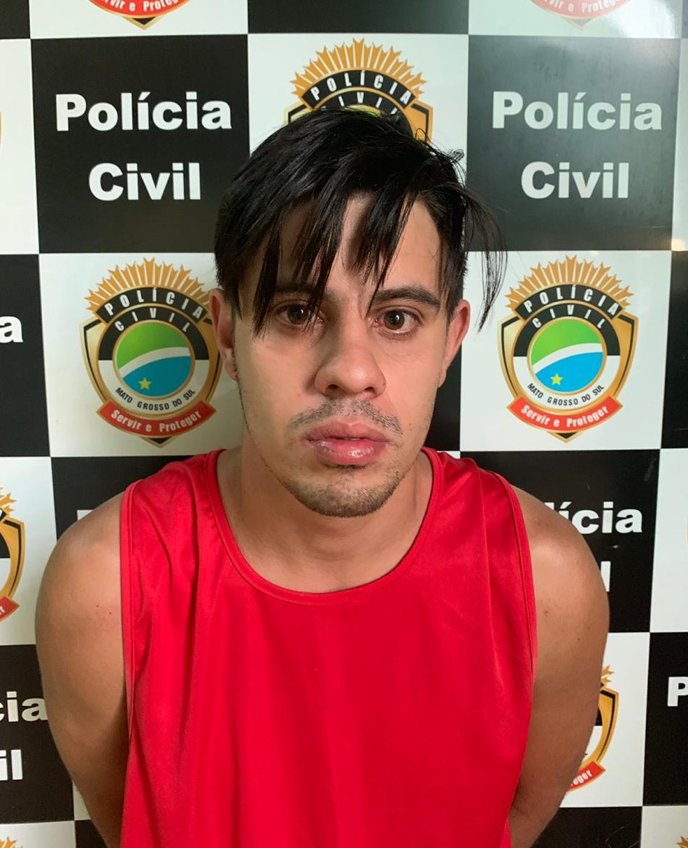 Suspeito foi preso apÃ³s forÃ§a-tarefa envolvendo as polÃ­cias de MS e GO â Foto: PolÃ­cia Civil/DivulgaÃ§Ã£o