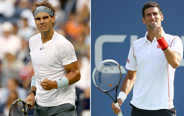 montagem Nadal e Djokovic tênis (Foto: Editoria de Arte / Globoesporte.com)