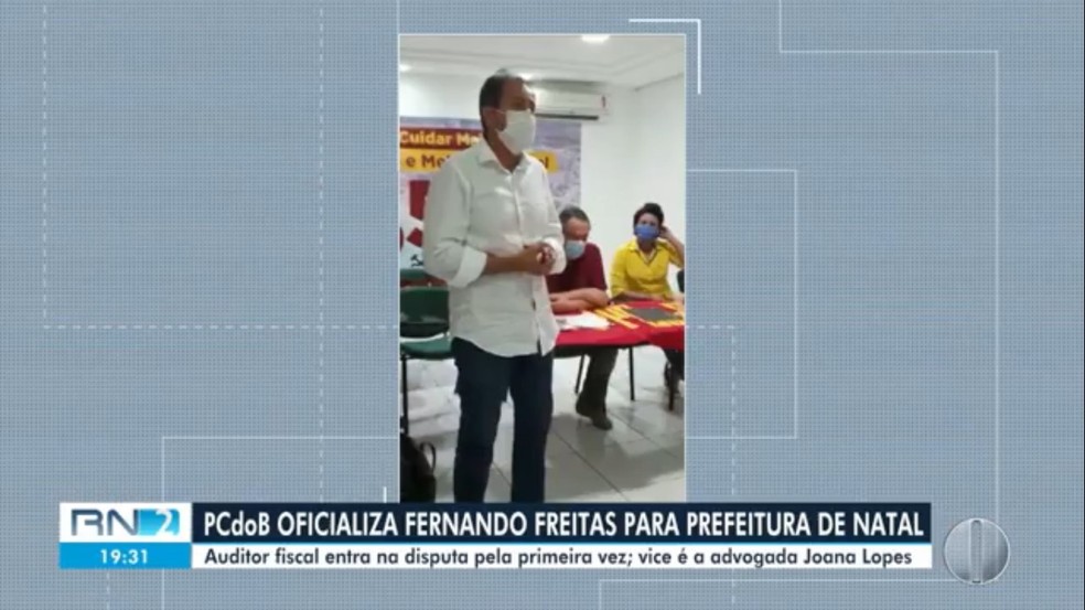 PCdoB oficializa Fernando de Freitas como candidato à Prefeitura de Natal — Foto: Reprodução/Inter TV Cabugi