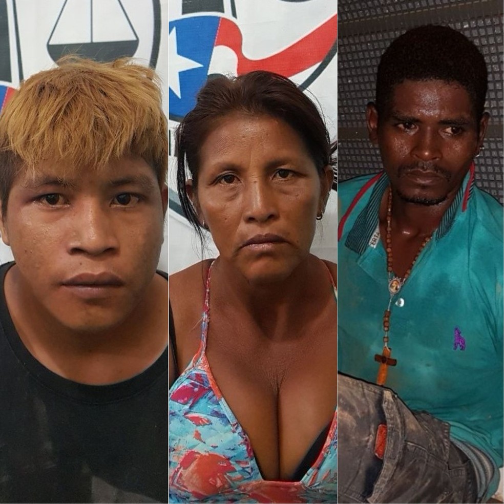 Hilson Guajajara, Neusina Guajajara e Radiel Barroso foram presos na operação realizada nesta quarta-feira (17) (Foto: Divulgação/Polícia Civil)