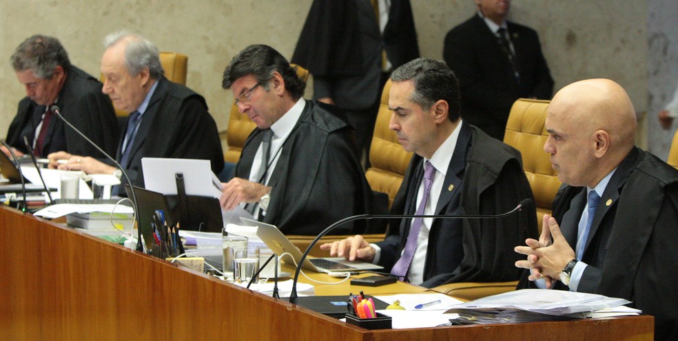 Ministros em sessÃ£o do STF que julgou aÃ§Ã£o sobre educaÃ§Ã£o dos filhos pelos pais em casa â Foto: Carlos Moura/SCO/STF