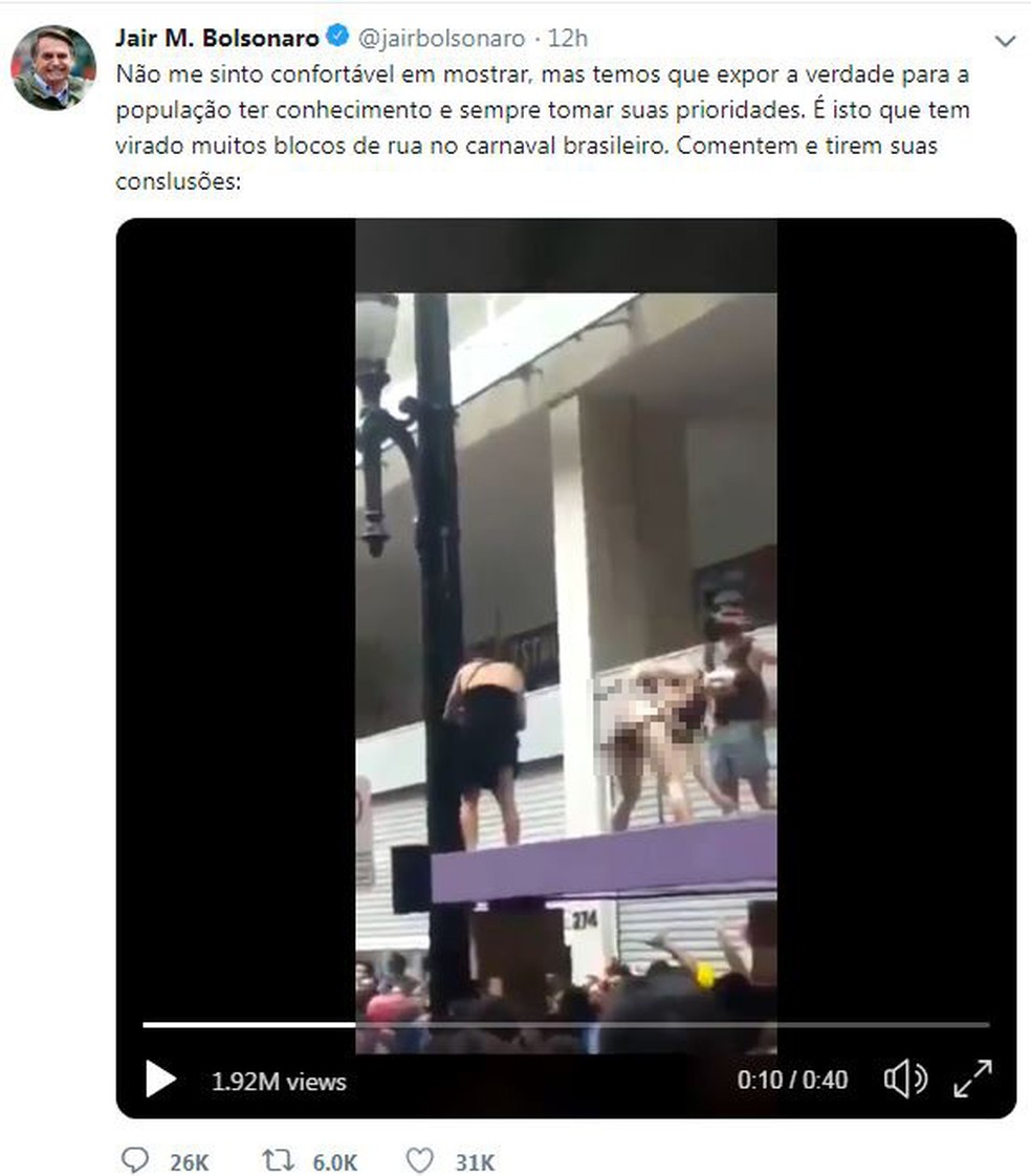 Imagem compartilhada pelo presidente Jair Bolsonaro no Twitter — Foto: Reprodução/Twitter