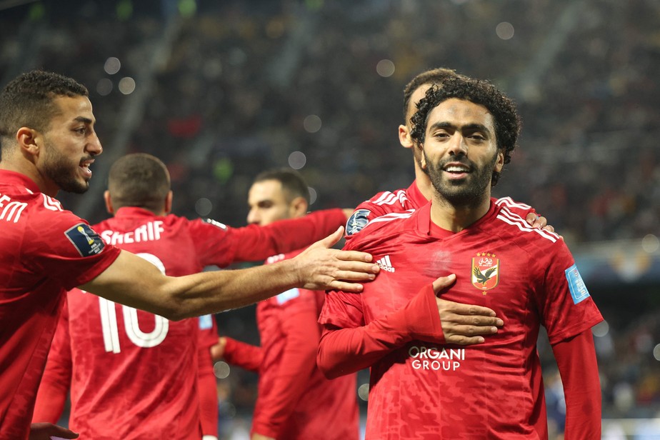Hussen El Shahat comemora gol pelo Al Ahly no Mundial de Clubes da Fifa
