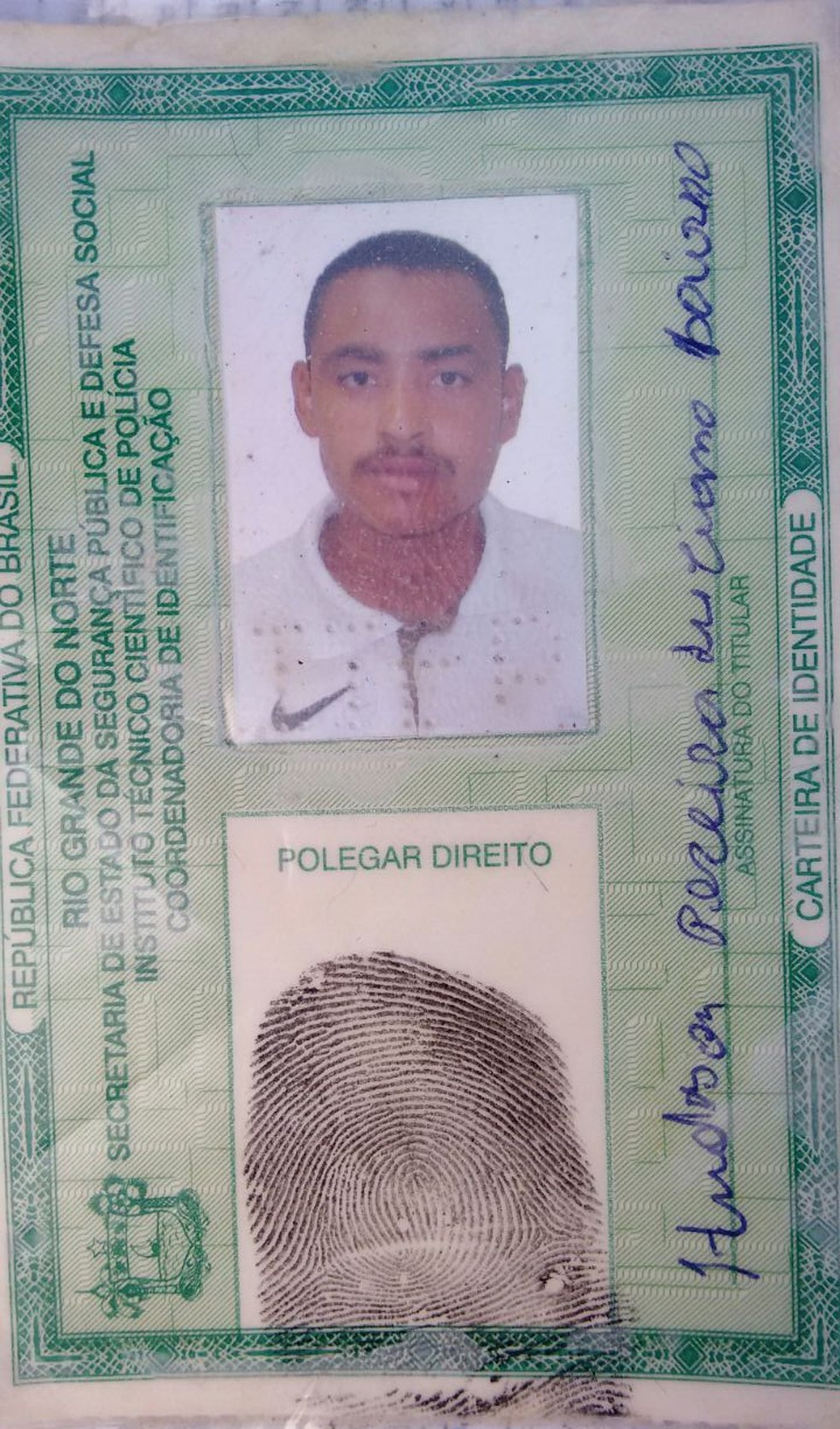 Hudson Pereira foi morto a tiros em Ceará-Mirim (Foto: Divulgação/PM)