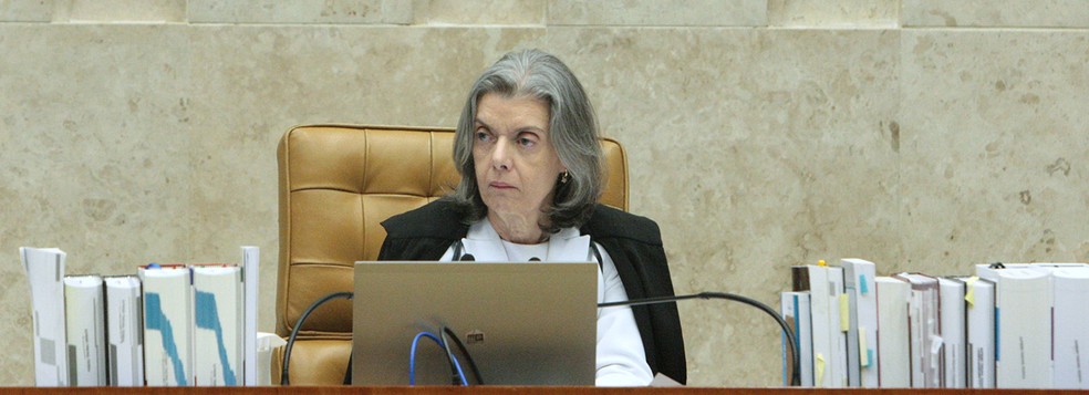 A presidente do Supremo Tribunal Federal (STF), ministra Cármen Lúcia, durante sessão da Corte em abril (Foto: Carlos Moura/STF)