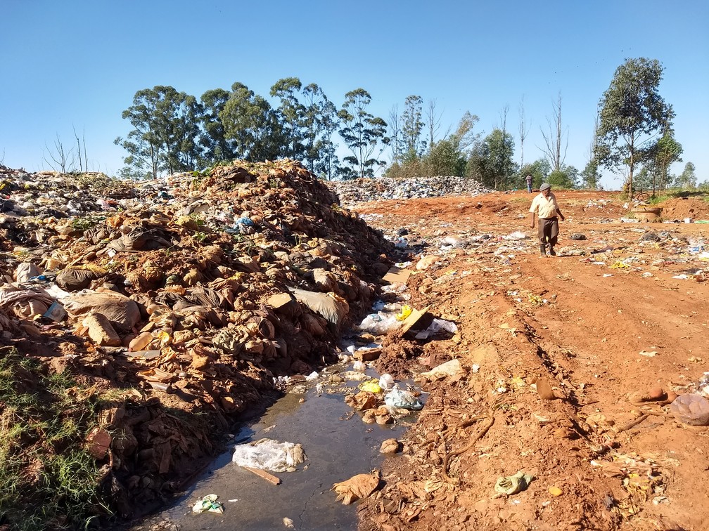 Em Mandaguaçu, aterro virou lixão aberto (Foto: Ederson Hising/G1)