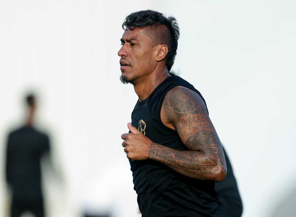 Paulinho em treino do Corinthians — Foto: Rodrigo Coca/Ag. Corinthians