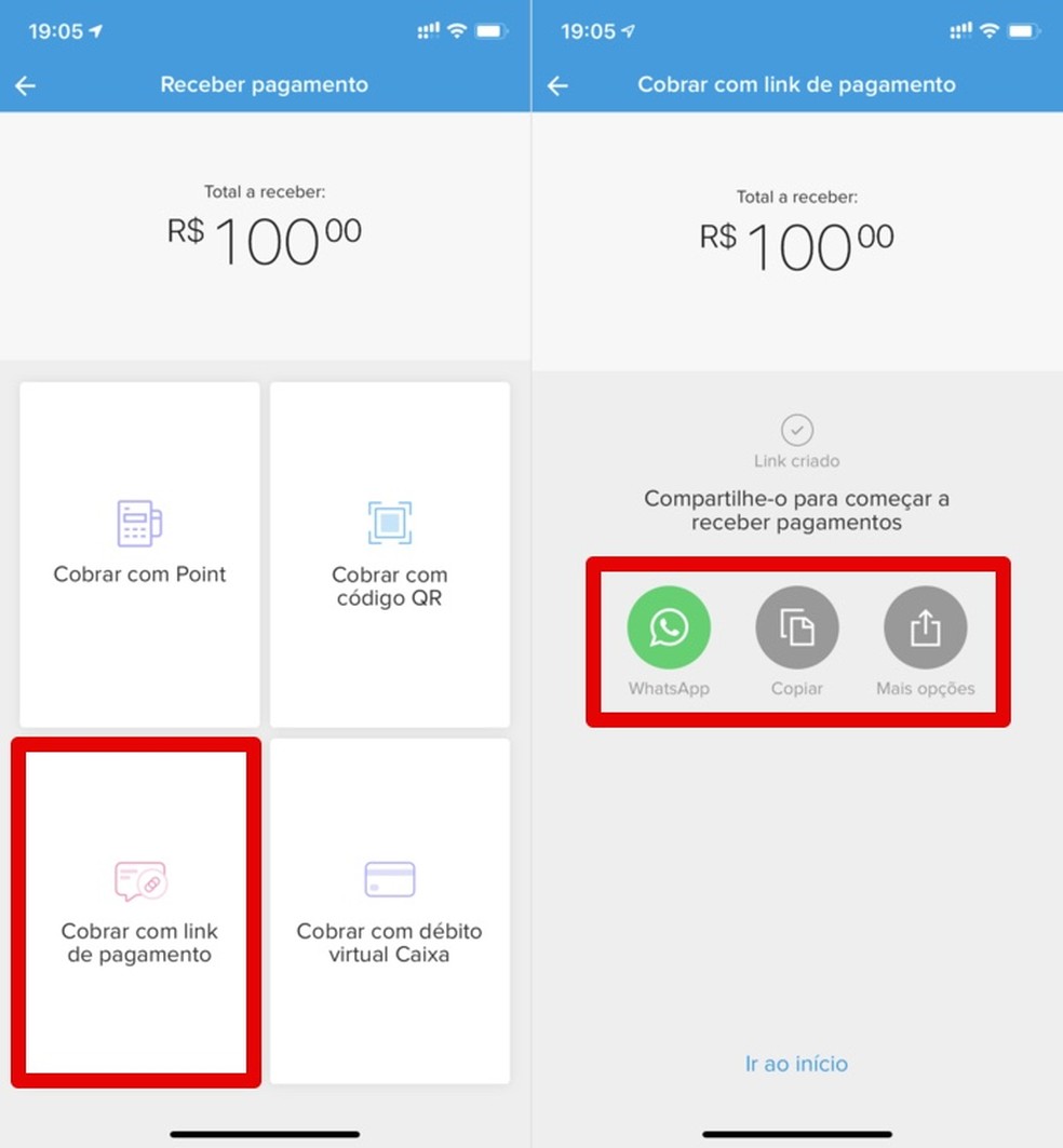 Como gerar link de pagamento: Mercado Pago tem opção para enviar no WhatsApp — Foto: Reprodução/Helito Beggiora