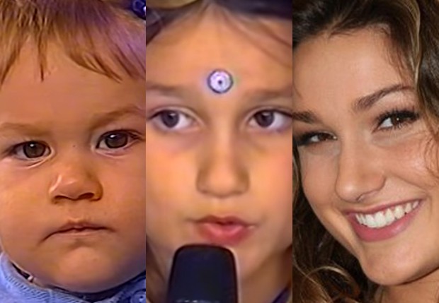 Sasha Meneghel aos 11 meses, aos 6 anos e aos 16 anos (Foto: Reprodução/TV Globo, Reprodução/TV Globo e Felipe Assumpção/AgNews)