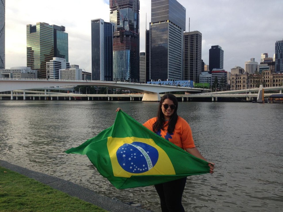 Tatiane Xavier estudou na cidade e Brisbane durante o intercâmbio na Austrália — Foto: Tatiane Xavier/Arquivo Pessoal