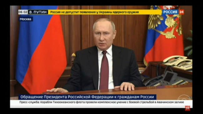 Putin autoriza operação especial no leste da Ucrânia