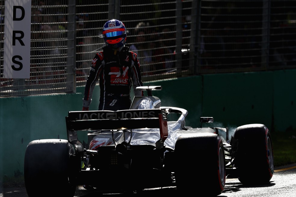 Grosjean provoca entrada do safety car virtual: momento decisivo (Foto: Mark Thompson/Getty Images)
