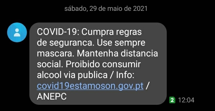 Mensagem do governo apela ao cumprimento das regras