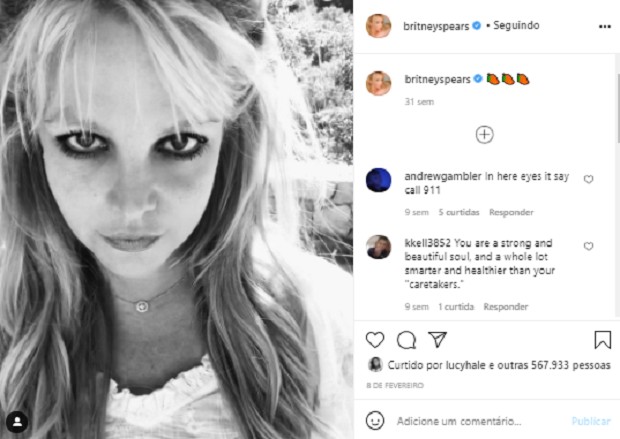 Britney Spears fez postagens em fevereiro (Foto: Reprodução/Instagram)