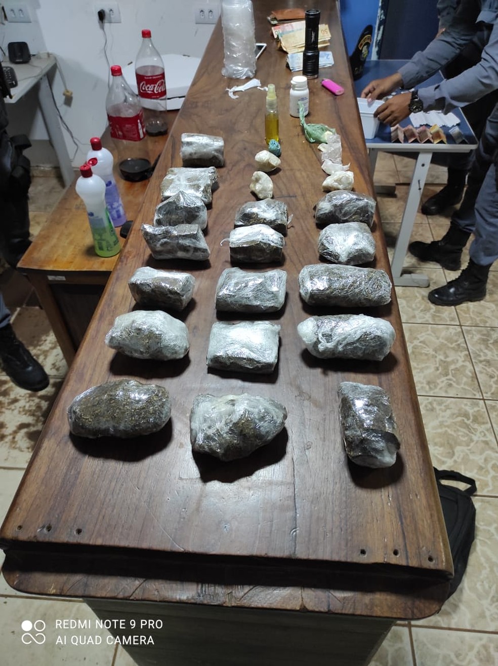 Droga apreendida na ação policial contra os traficantes em Confresa — Foto: Polícia Militar de Mato Grosso