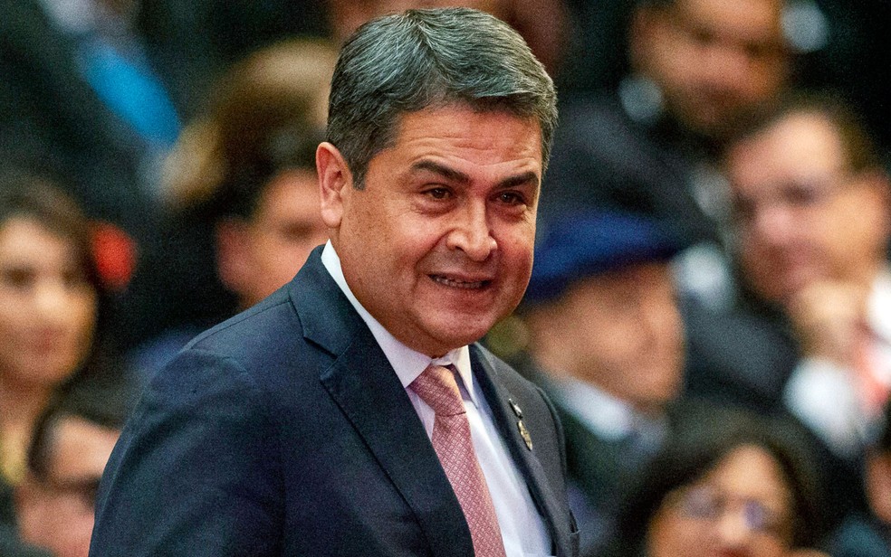 O presidente de Honduras, Juan Orlando Hernández, em foto de 14 de janeiro de 2020 — Foto: AP Photo/Moises Castillo