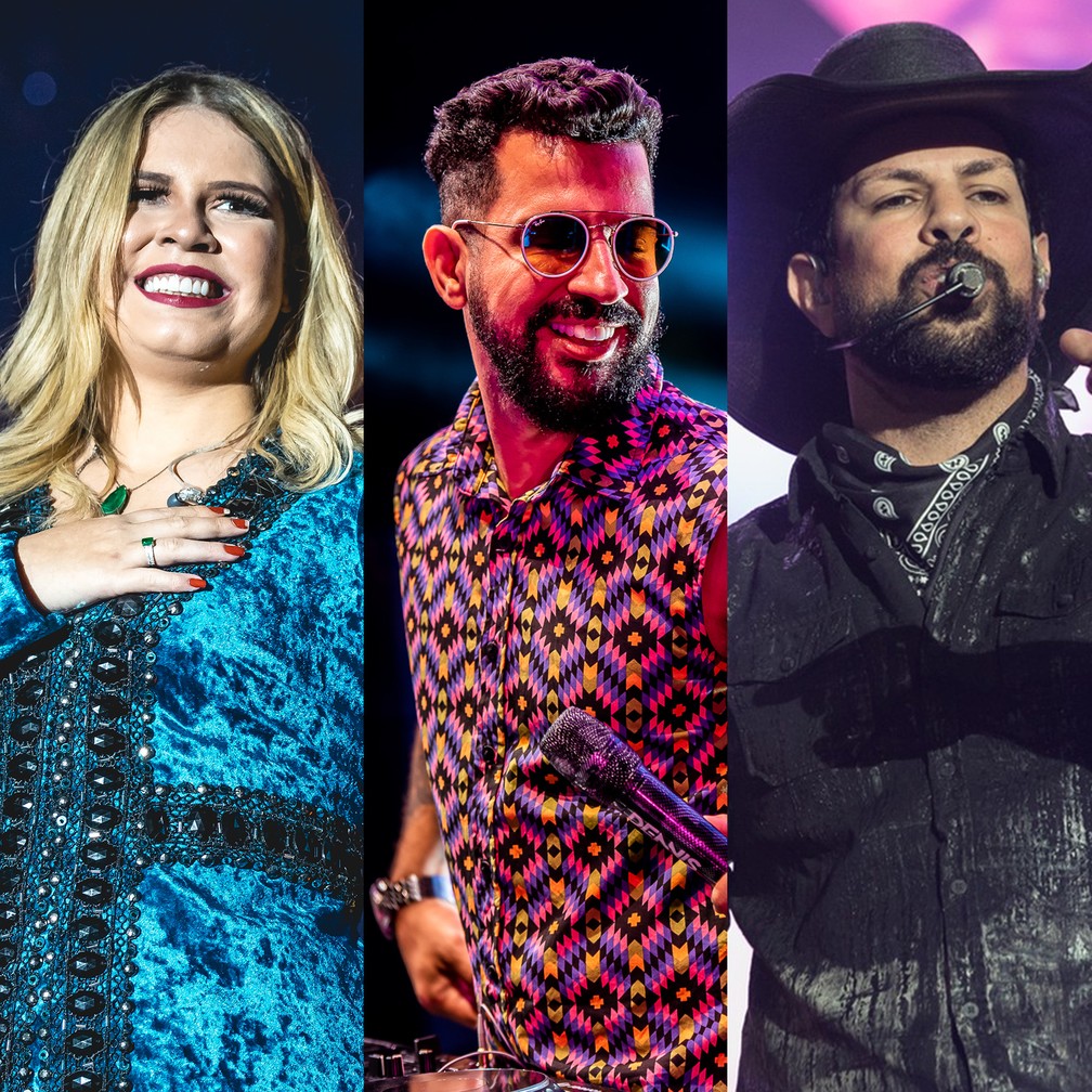 Marília Mendonça, Dennis DJ e Fernando & Sorocaba fazem lives neste sábado (9) — Foto: Divulgação/ Eimagec (Eduardo Carvalho)/Divulgação