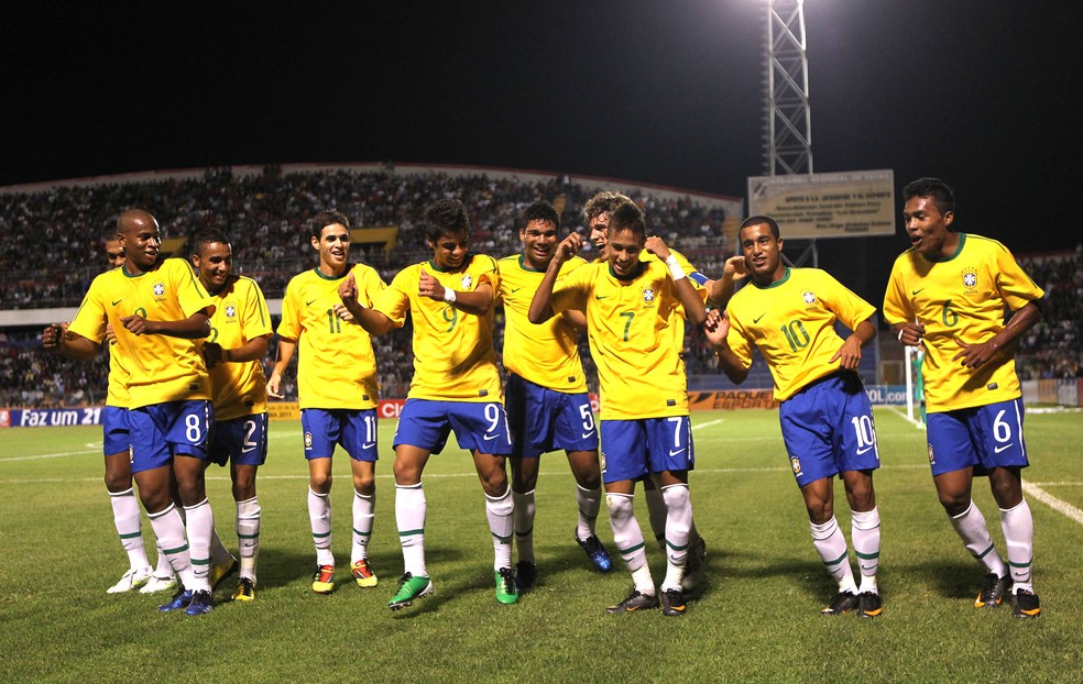Última grande campanha da Seleção Sub-20, em 2011, com Neymar, Lucas, Casemiro e companhia — Foto: Mowa Press