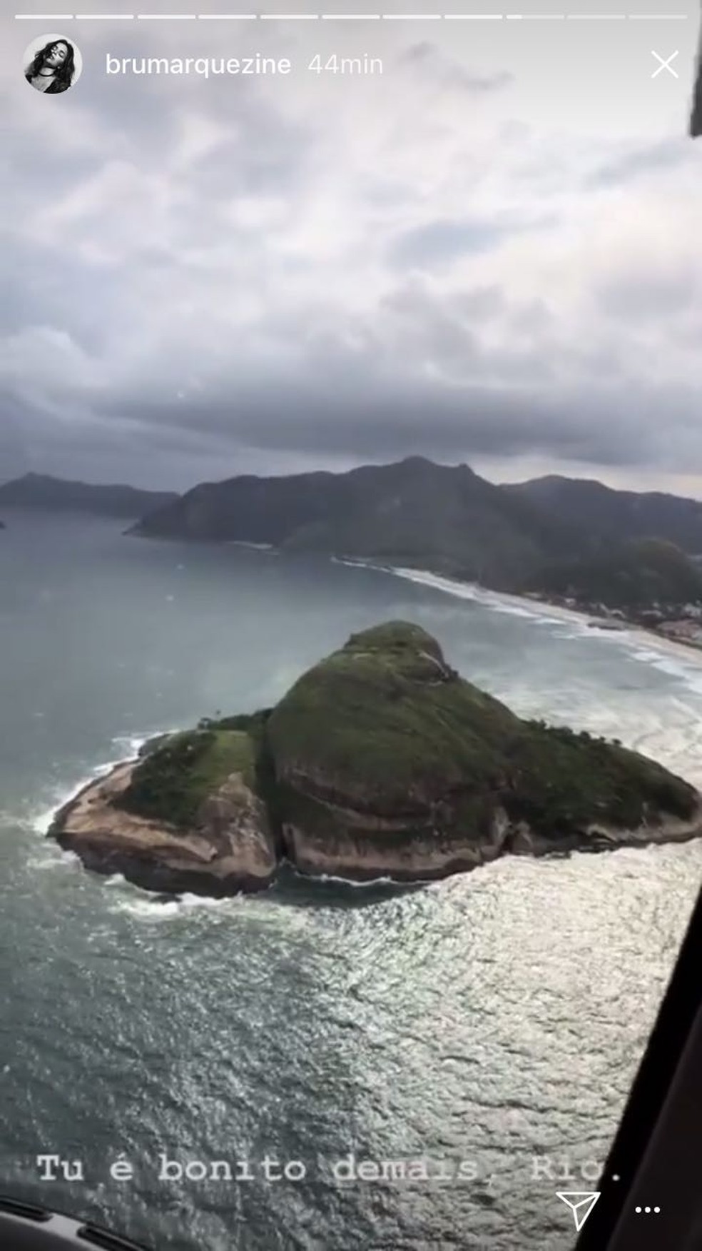 Bruna foi de helicóptero até Mangaratiba (Foto: Reprodução / Instagram)