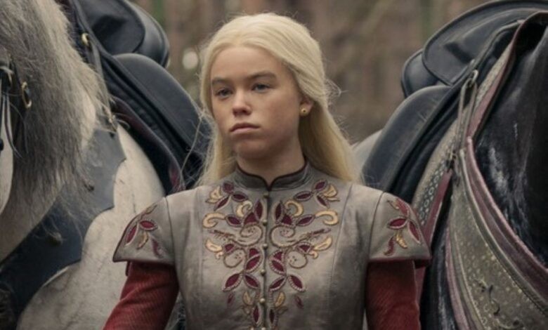A atriz Milly Alcock como Rhaenyra Targaryen em A Casa do Dragão (2022) (Foto: reprodução)