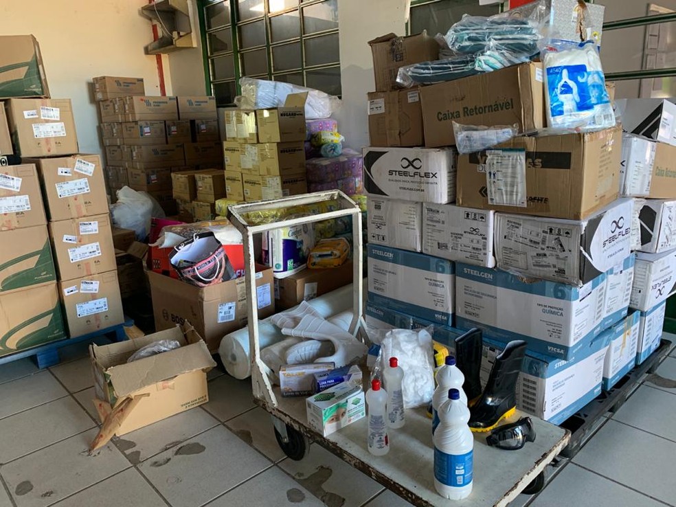 HR, que é referência em Covid-19, é quem está distribuindo as doações  — Foto: Alexandre Cabral/TV Morena